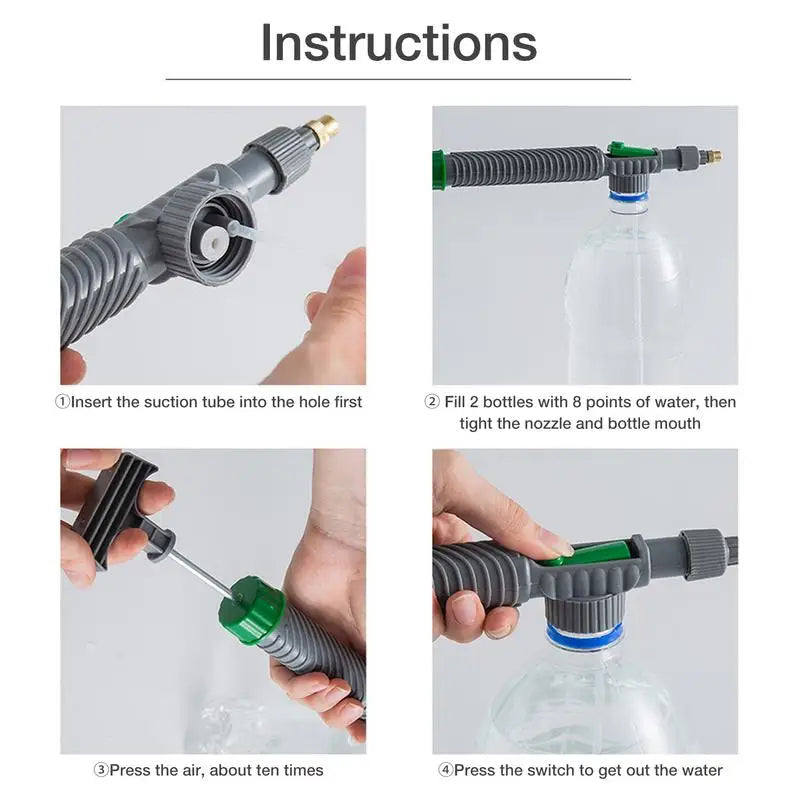 High Pressure Air Pump Sprayer Adjustable Drink Bottle Spray Head Nozzle Garden Watering Tool Sprayer Agriculture Tools