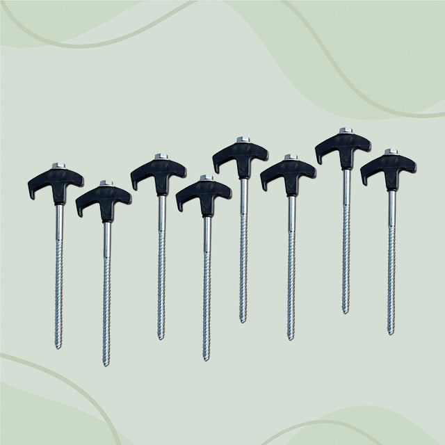 EasyPeg - 8 Inches Heavy duty Screw in Tent Stakes/Pegs