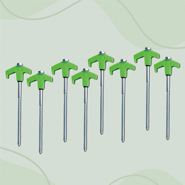 EasyPeg - 8 Inches Heavy duty Screw in Tent Stakes/Pegs