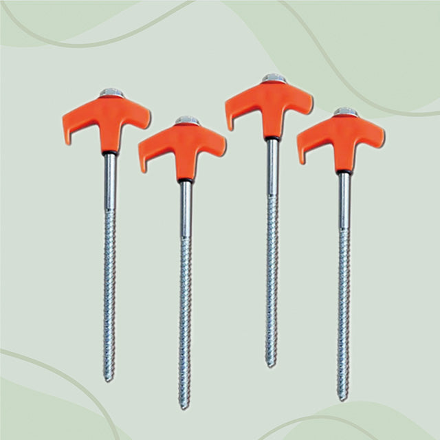 EasyPeg - 8 Inches Heavy duty Screw in Tent Stakes/Pegs