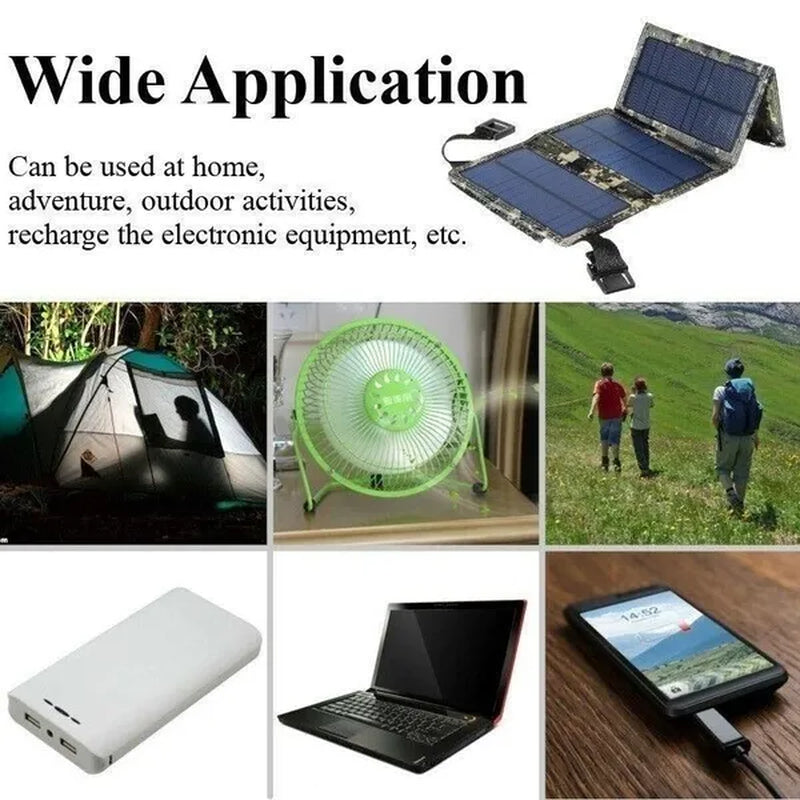 2000W High Power Output Waterproof USB Outdoor Sunpower Foldable Solar Panels Cells 5V Portable Solar Mobile Battery for Traveling Camping Hiking Black/Camouflage